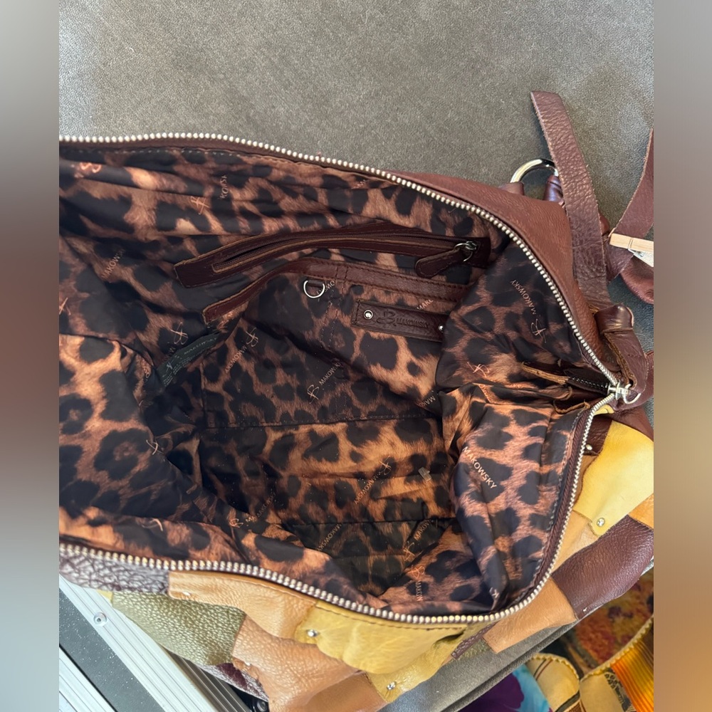 Leather patchwork tote purse - Picture 3 of 5